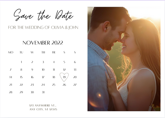 Flexible Save the Date Calendar Magnet